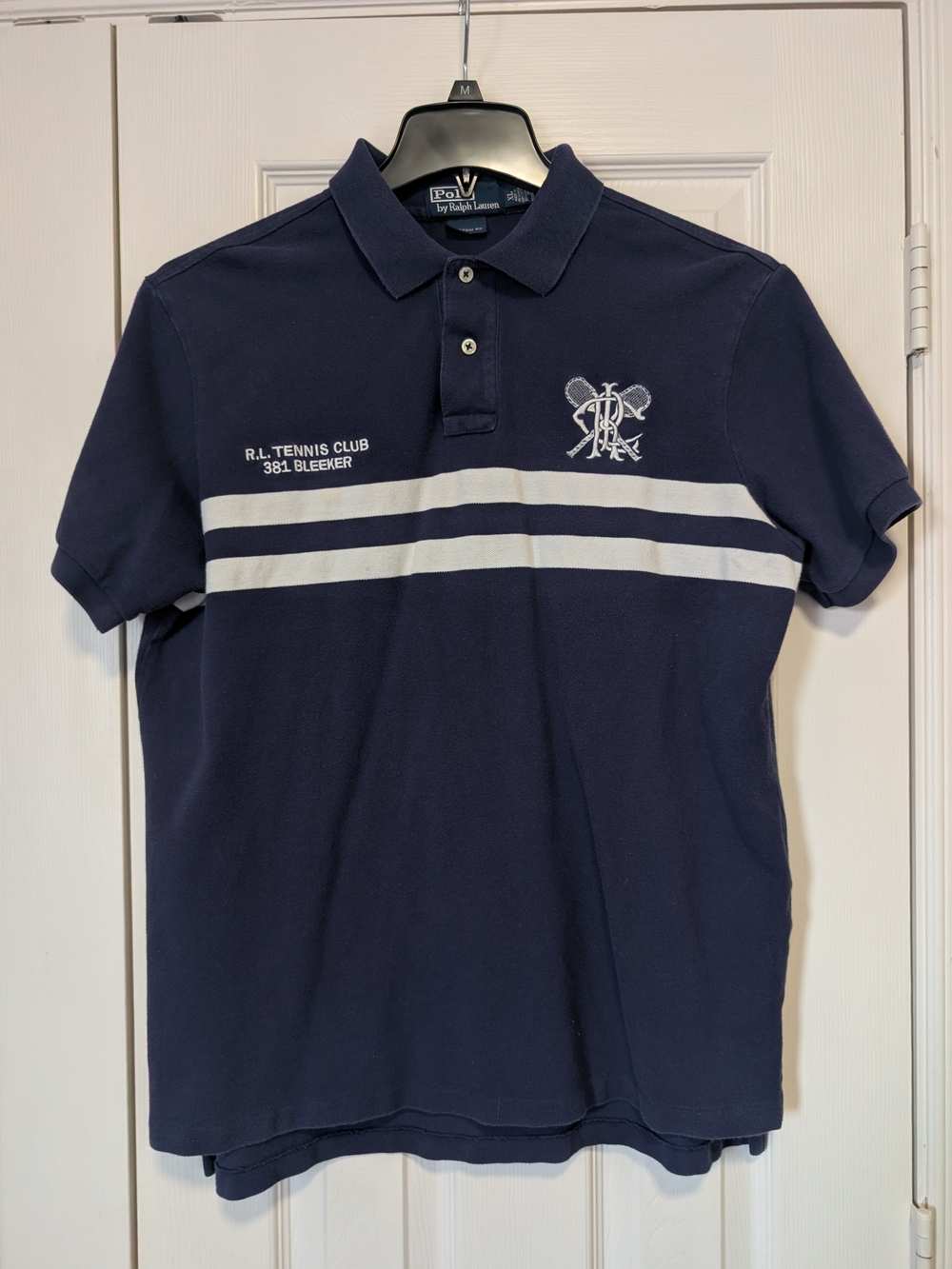 Vintage 2007 Polo Ralph Lauren Tennis Club 381 Bleeker Polo XL Navy Custom Fit